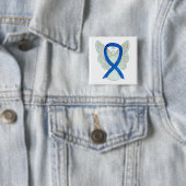 Blue Awareness Ribbon Angel Custom Art Buttons (Beispiel)