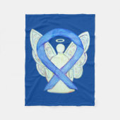 Blue Awareness Ribbon Angel Custom Soft Blanke Fleecedecke (Vorderseite)