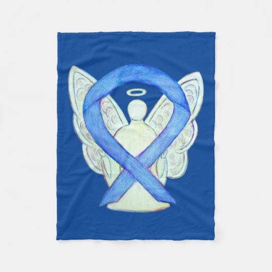 Blue Awareness Ribbon Angel Custom Soft Blanke Fleecedecke (Vorderseite)