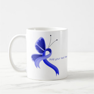 Blue Awareness Ribbon Butterfly Kaffee Tasse