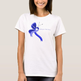 Blue Awareness Ribbon Butterfly T - Shirt