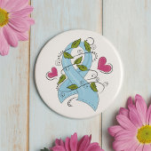 Blue Awareness Ribbon Button