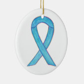 Blue Awareness Ribbon Custom Art Ornamente (Rechts)