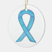 Blue Awareness Ribbon Custom Art Ornamente (Links)