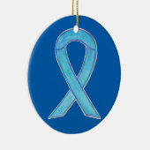 Blue Awareness Ribbon Custom Art Ornamente (Rechts)