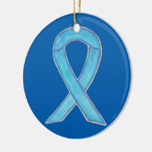 Blue Awareness Ribbon Custom Art Ornamente (Links)