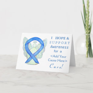 Blue Awareness Ribbon Custom Engel Custom Cards Karte