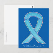 Blue Awareness Ribbon Custom Postcard Postkarte (Vorne/Hinten)