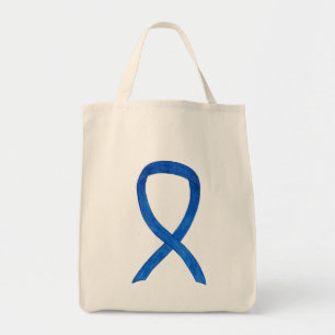 Blue Awareness Ribbon Custom Totbeutel Tragetasche