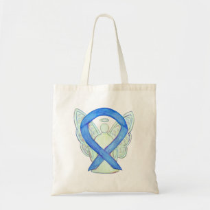 Blue Awareness Ribbon Custom Totbeutel Tragetasche