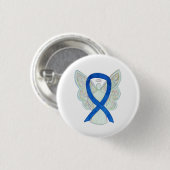 Blue Awareness Ribbon Engel Anpassbare Button-Butt Button (Vorne & Hinten)