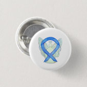 Blue Awareness Ribbon Engel Anpassbare Button-Butt Button (Vorne & Hinten)