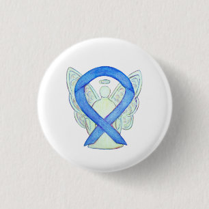 Blue Awareness Ribbon Engel Anpassbare Button-Butt Button