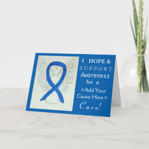 Blue Awareness Ribbon Engel Custom Ursache Cards Karte