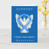 Blue Awareness Ribbon Engel individuelle Karte (Gelbe Blume)