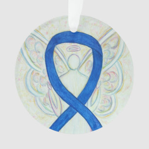 Blue Awareness Ribbon Engel Maßgeschneiderte Ornam Ornament