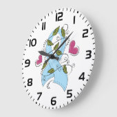 Blue Awareness Ribbon Große Wanduhr (Winkel)