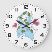 Blue Awareness Ribbon Große Wanduhr (Vorderseite)