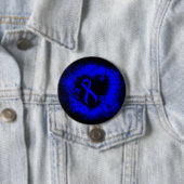 Blue Awareness Ribbon Grunge Herz Button (Beispiel)
