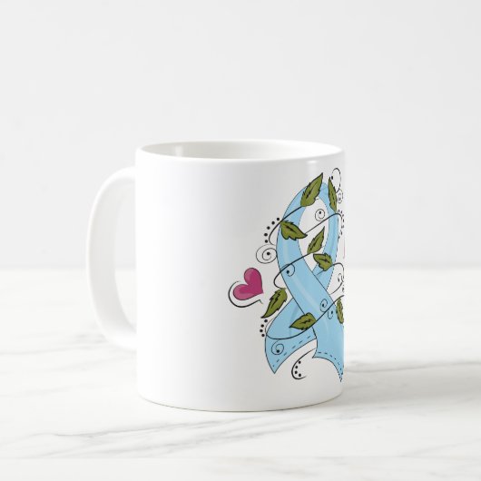 Blue Awareness Ribbon Kaffeetasse (Vorderseite Links)