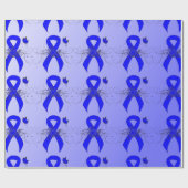 Blue Awareness Ribbon mit Butterfly Geschenkpapier (Flach)