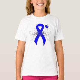 Blue Awareness Ribbon mit Butterfly T-Shirt
