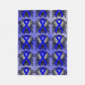 Blue Awareness Ribbon mit Flügen Fleecedecke (Vorderseite)