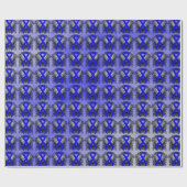 Blue Awareness Ribbon mit Flügen Geschenkpapier (Flach)