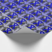 Blue Awareness Ribbon mit Flügen Geschenkpapier (Ecke)