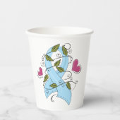 Blue Awareness Ribbon Pappbecher (Vorderseite)