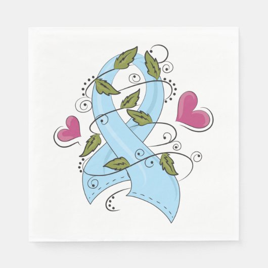 Blue Awareness Ribbon Serviette (Vorderseite)