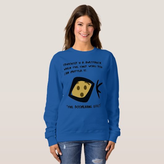 Blue 'Awestruck' Basic Boomeranged Sweatshirt (Vorne ganz)