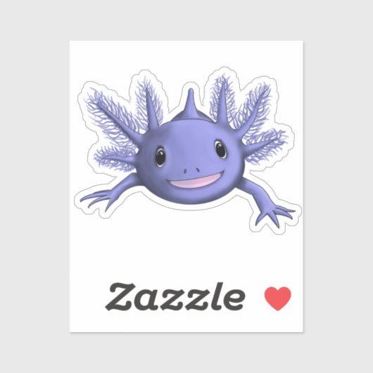Blue Axolotl Aufkleber (Blatt)