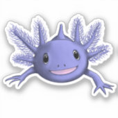 Blue Axolotl Aufkleber (Vorderseite)