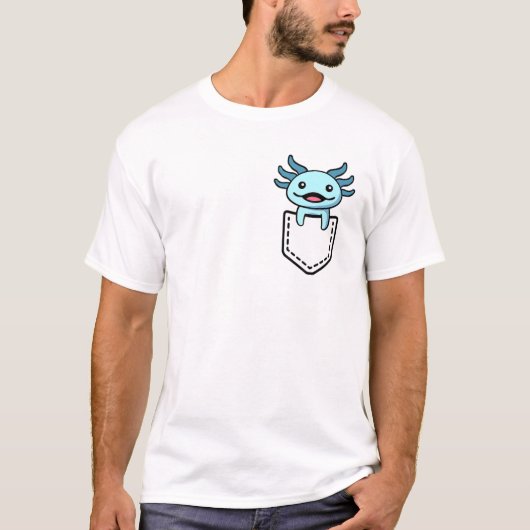 Blue Axolotl Pocket Salamander Mexican Walking Fis T-Shirt (Vorderseite)