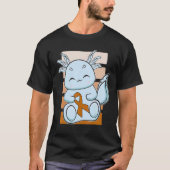 Blue Axolotl With Orange Ribbon For Leukemia Aware T-Shirt (Vorderseite)