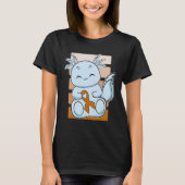Blue Axolotl With Orange Ribbon For Leukemia Aware T-Shirt (Vorderseite)