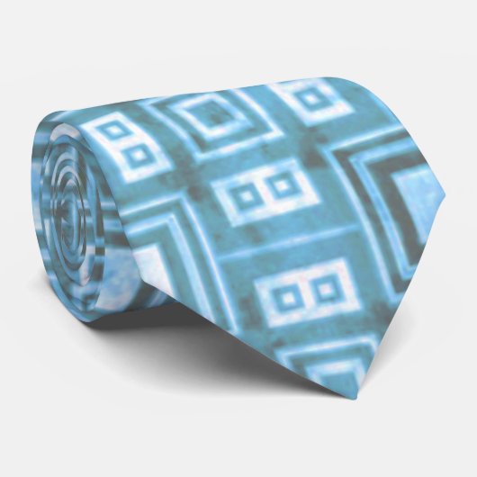 Blue Aztec Mosaic Krawatte (Gerollt)