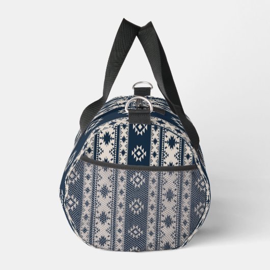 Blue Aztec Print Cut Sew Bag Duffle Bag (Rechts)