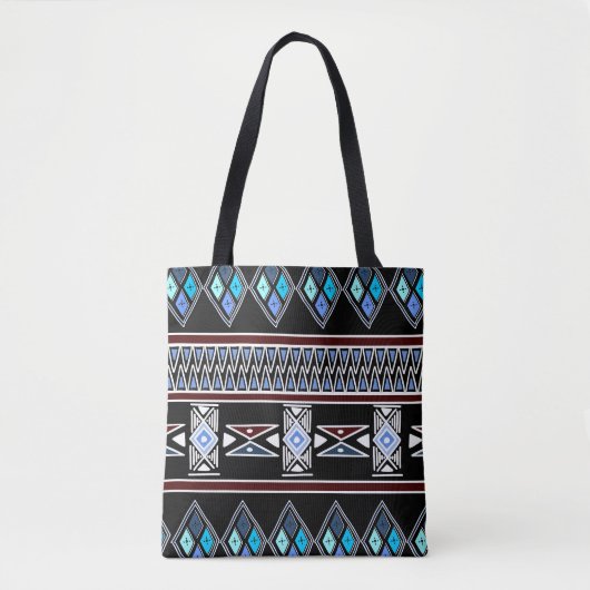 Blue Aztec Print Tasche (Vorderseite)