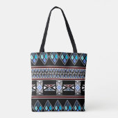 Blue Aztec Print Tasche (Rückseite)