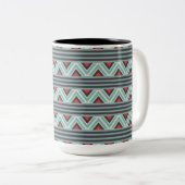 Blue Aztec Streifen Zweifarbige Tasse (VorderseiteRechts)