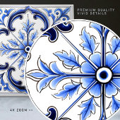 Blue Azulejo Talavera Ceramic Tile Fliese