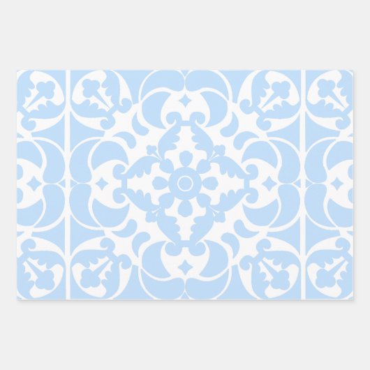 Blue Azulejos Portugiesisches Mittelmeer Geschenkpapier Set (Vorderseite 3)