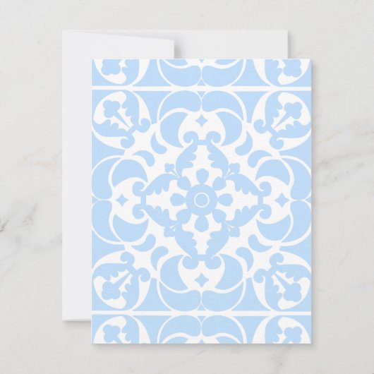 Blue Azulejos Portugiesisches Mittelmeer Mitteilungskarte (Rückseite)