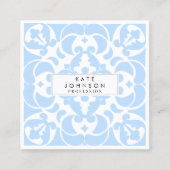 Blue Azulejos Portugiesisches Mittelmeer Quadratische Visitenkarte (Vorderseite)