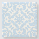 Blue Azulejos Portugiesisches Mittelmeer Steinuntersetzer (Vorderseite)