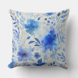 Blue Azure Botanical Elegance Kissen