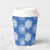 Blue Azure Mediterranean Tiles Pattern Pappbecher (Rechts)