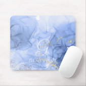 Blue Azure Watercolor Alkohol Tinte individuell ei Mousepad (Mit Mouse)